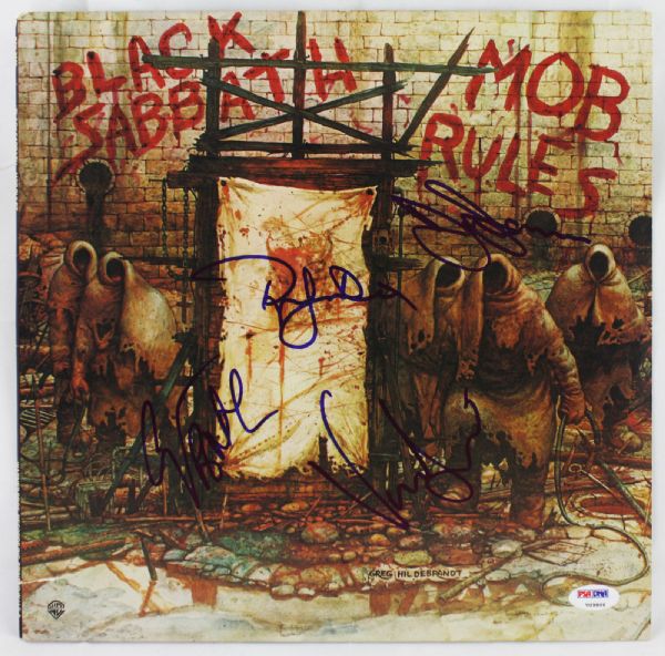 Black Sabbath Group Signed "Mob Rules" Record Album (4 Sigs)(PSA/DNA)