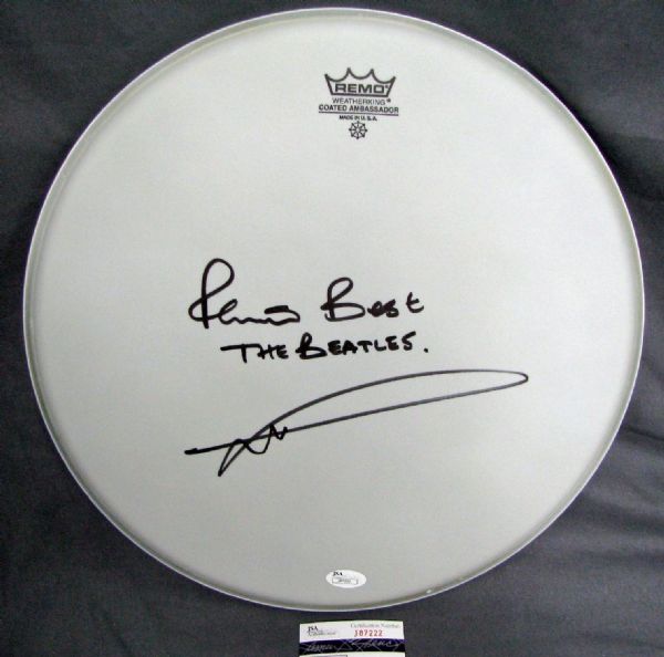 The Beatles: Pete Best Signed Remo Drum Head (JSA)