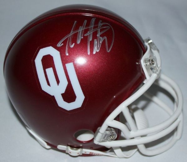 Adrian Peterson Signed University of Oklahoma Mini-Helmet (AD 28 & PSA/DNA Guarantee)