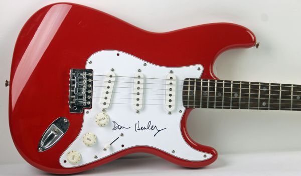 The Eagles: Don Henley Signed Squire Strat Red Electric Guitar (PSA/DNA Guarantee)