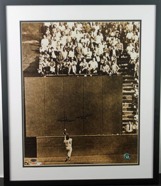 Willie Mays Signed 16" x 20" Sepia Tone "The Catch" Photo (Steiner Sports)