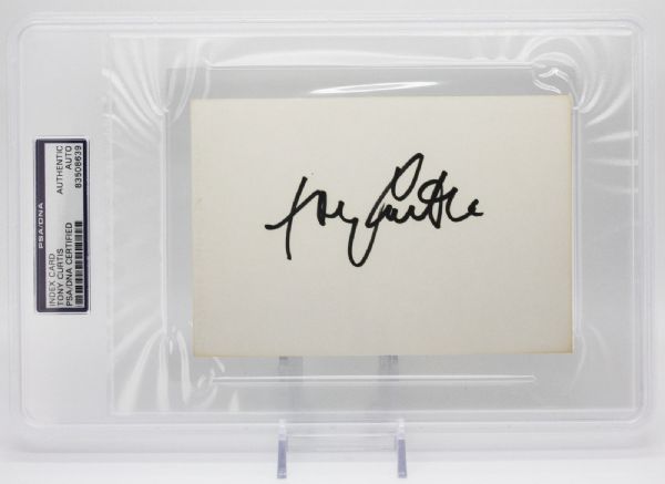 Tony Curtis In-Person Signed 4" x 6" Card (PSA/DNA Encapsulated)