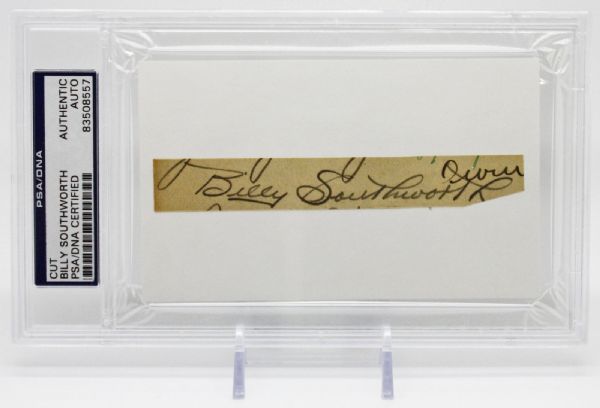 Billy Southworth Vintage Ink Signature (PSA/DNA Encapsulated)