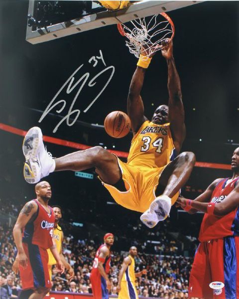 Lakers Shaquille ONeal Signed 16x20 Photo (PSA/DNA)