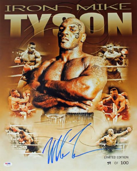 Mike Tyson signed 16X20 Limited Edition collage photo (PSA/DNA)