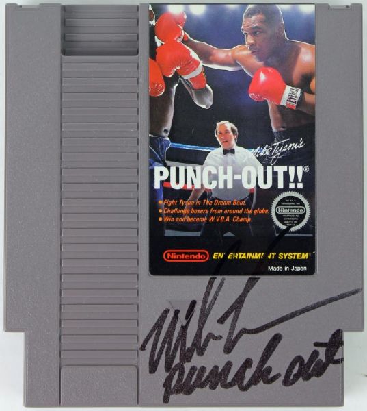 Mike Tyson hand signed Mike Tysons Punch Out! video game cartridge (PSA/DNA)