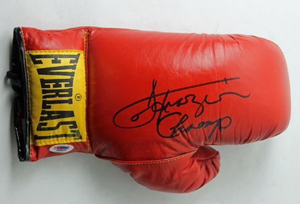 Joe Frazier Signed and Inscribed "Champ" Everlast Boxing Glove (PSA/DNA)