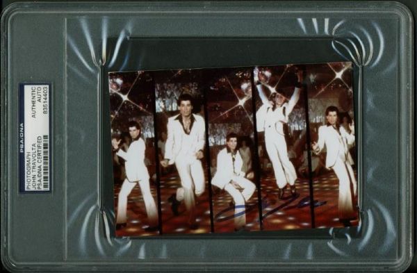 John Travolta Signed 4x6 Saturday Night Fever Promo Photo (PSA/DNA Encapsulated)