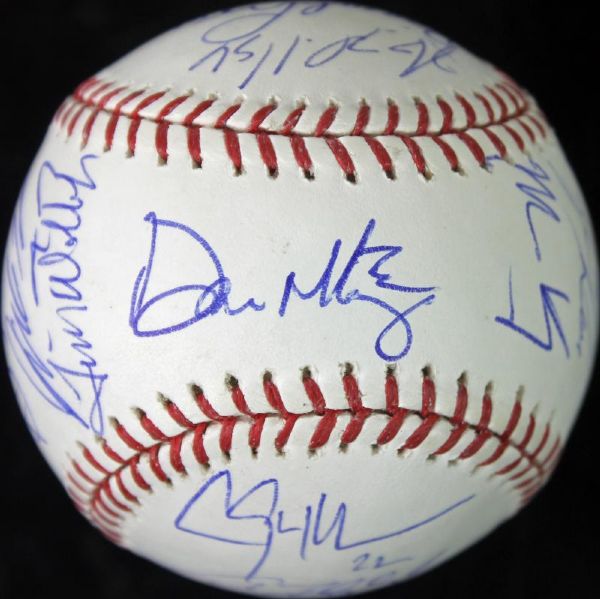 2014 LA Dodgers Team (24) Signed OML Baseball (PSA/DNA)