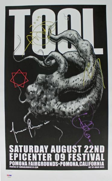 Tool Band Signed Concert Poster From 08-22-09 (PSA/DNA)