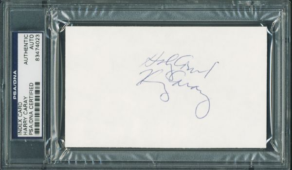 Cubs Sportscaster Harry Caray Signed 3x5 Card (PSA/DNA Encapsulated)