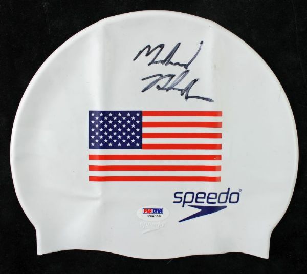 Michael Phelps Signed USA Speedo Swim Cap (PSA/DNA)