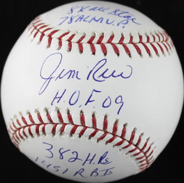 Jim Rice Signed OML Baseball with 5 Stats/Inscriptions - (PSA/DNA)