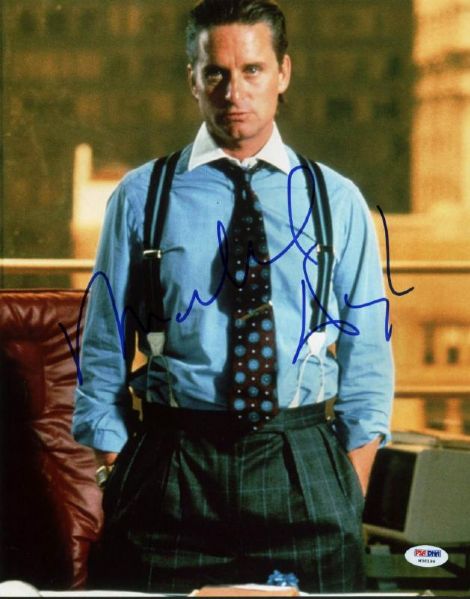 Michael Douglas Signed 11x14 Photo from "Wall Street" - (PSA/DNA)