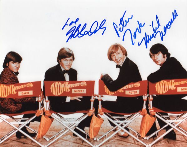 The Monkees Band Signed 8" x 10" Color Photo (3 Sigs) w/Signing Proof & Tickets (PSA/JSA Guaranteed)