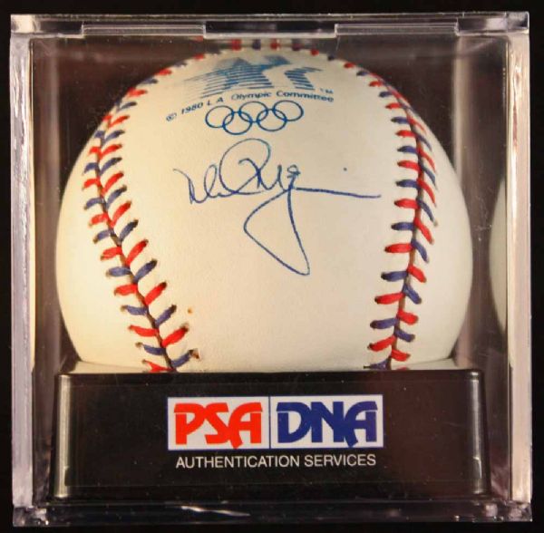 Mark McGwire Signed Official 1984 Olympics Game Model Baseball (PSA/DNA Graded NM-MT 8)
