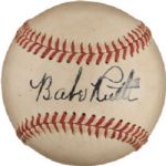 Babe Ruth Exceptionally BOLD signed OAL Reach Baseball! (PSA/DNA)