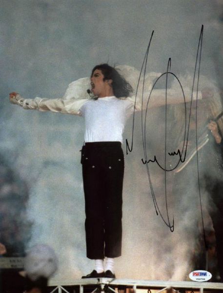 Michael Jackson Superb Signed 9.75x13 Color Photo - (PSA/DNA)