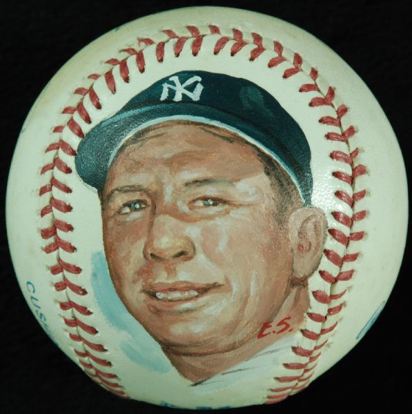 Lot Detail Mickey Mantle Signed OAL Hand Painted Baseball PSA JSA