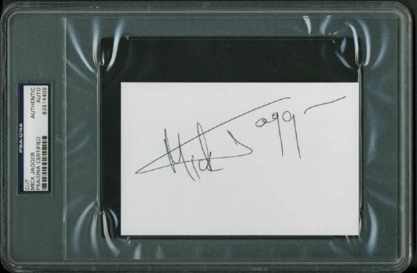 The Rolling Stones: Mick Jagger Superb Signed White Sheet (PSA/DNA Encapsulated)