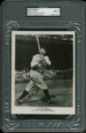 Babe Ruth Superb Signed 5" x 6.5" Batting Pose Photograph - PSA/DNA Graded MINT 9