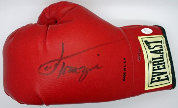 Joe Frazier Signed Red Everlast Boxing Glove (JSA)