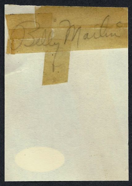 RARE Billy Martin Playing-Era Signed 2" x 3.5" Album Page One of the Earliest to Surface! (JSA)