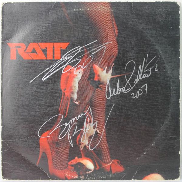 Ratt (3) Autographed Album Cover With Pearcy, Demartini & Blotzer (JSA)