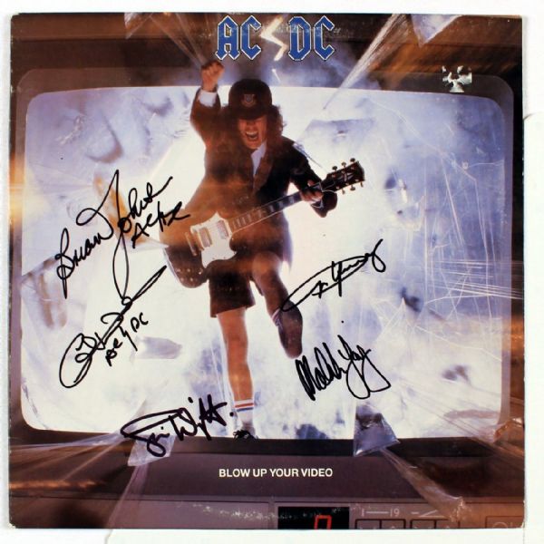 AC/DC Scarce Band Signed Blow Up Your Video Album w/ All Five (5) Members!