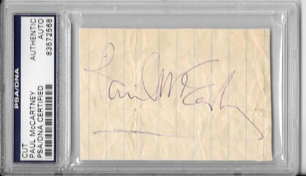 The Beatles: Paul McCartney Signed 2" x 4" Album Page w/ Vintage 1960s Signature! (PSA/DNA Encapsulated)