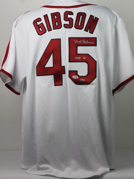 Bob Gibson Signed "HOF 81" St. Louis Cardinals Throwback Jersey (PSA/DNA)