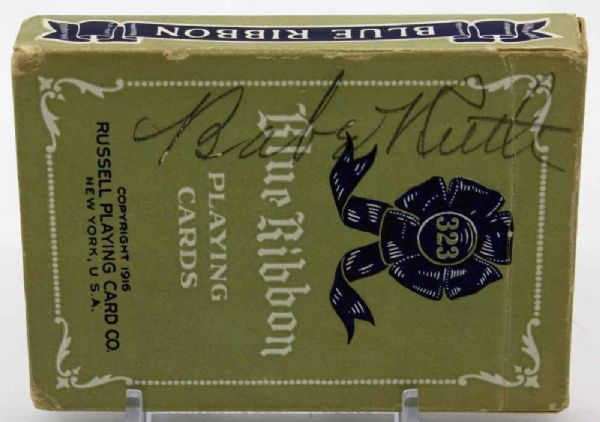 Babe Ruth Extraordinary Signed Card Deck Box w/Original Cards! (JSA)