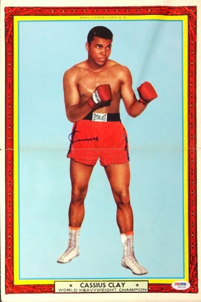 Muhammad Ali Signed 11" x 16" Poster w/ Superb Cassius Clay Autograph! (PSA/DNA)