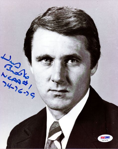1980 Olympics: Herb Brooks Signed 8" x 10" Photo w/ NCAA #1 74-76-79 Inscription! (PSA/DNA)