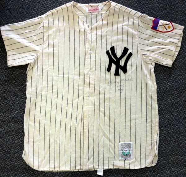 Mickey Mantle ULTRA RARE Signed Rookie #6 Mitchell & Ness Jersey w/ "No.6 1951" Inscription! (PSA/DNA)