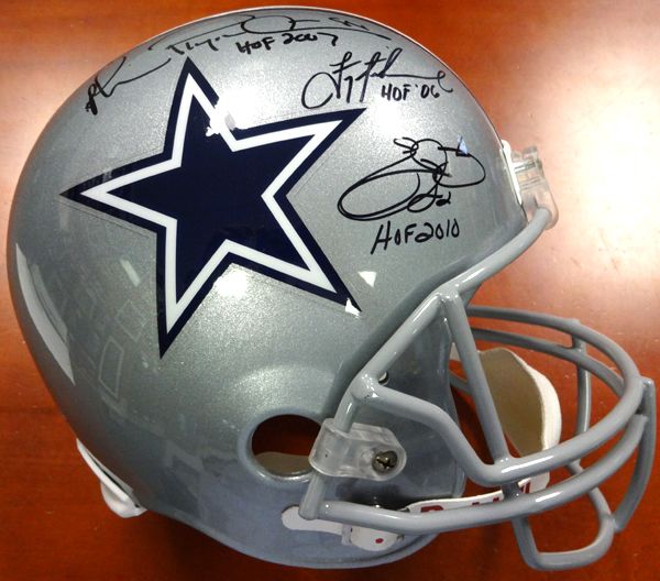 Cowboys Triplets: Full Sized Dallas Cowboys Multi-Signed Helmet w/ Aikman, Smith & Irvin (PSA/DNA)