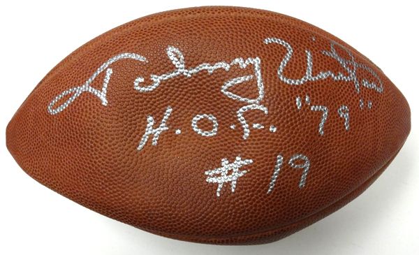 Johnny Unitas Signed Official NFL Football w/ "HOF 79 & #19" Inscription (PSA/DNA)
