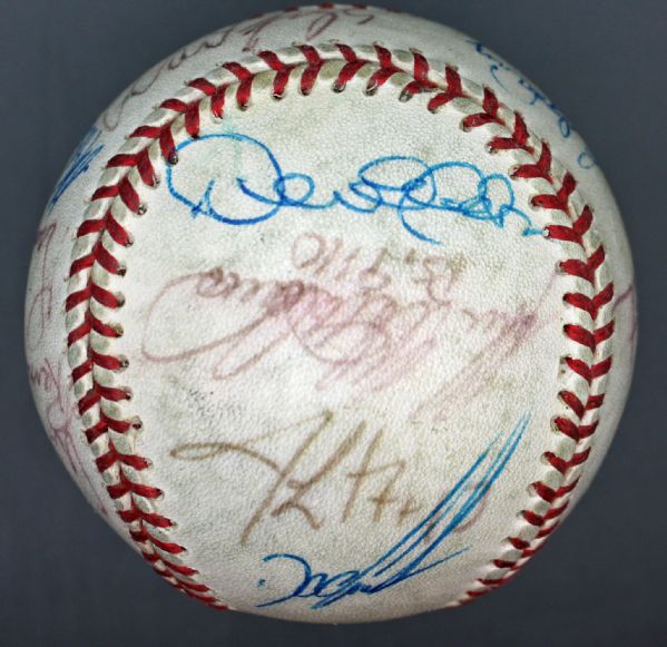 Rare 1996 New York Yankees Team-Signed Game Used Baseball w/ Torre, Jeter, Rivera & Others (JSA)