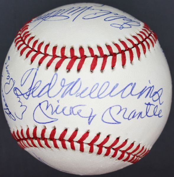 Original 11: 500 Home Run Club Multi-Signed Baseball w/ Desirable Mantle/Williams Sweet Spot! (PSA/JSA Guaranteed)