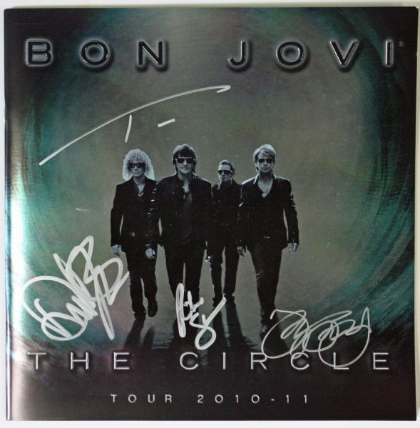 Bon Jovi Group Signed 12" x 12" Tour Book w/ All Four Members! (PSA/JSA Guaranteed)