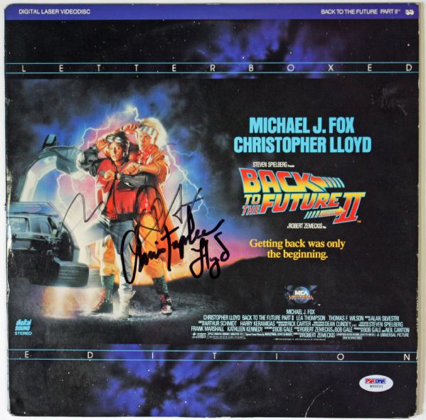 Michael J. Fox & Christopher Lloyd Dual Signed "Back to the Future II" Disc (PSA/DNA)