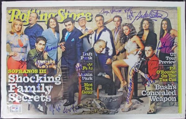 The Sopranos Cast Signed Rolling Stone Magazine Cover with 13 Signatures! (PSA/DNA)
