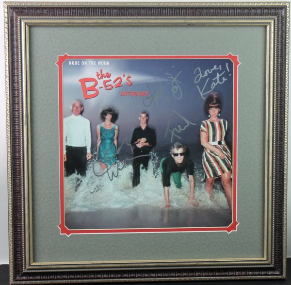 The B-52s Group Signed & Framed "Nude on the Moon" Album w/ 4 Signatures (PSA/DNA Guarantee)