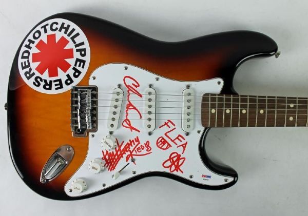 Red Hot Chili Peppers Group Signed Fender Stratocaster Guitar (PSA/DNA)