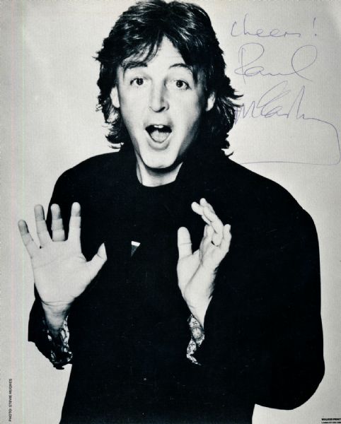 Paul McCartney Vintage Signed 8" x 10" Black & White Promotional Photo (PSA/JSA Guaranteed)