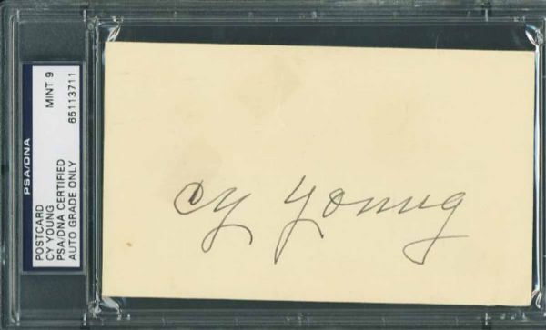 Cy Young Graded MINT 9 Signed 1951 Government Postcard (PSA/DNA Encapsulated)