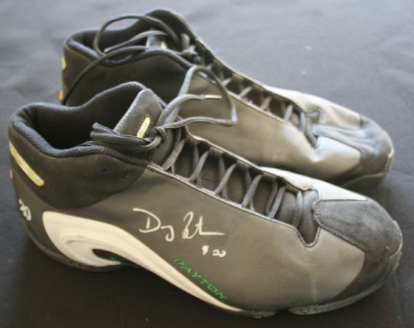 c.1999-2000 Gary Payton Game Worn & Signed Personal Model Basketball Sneakers (ex. Ballboy)