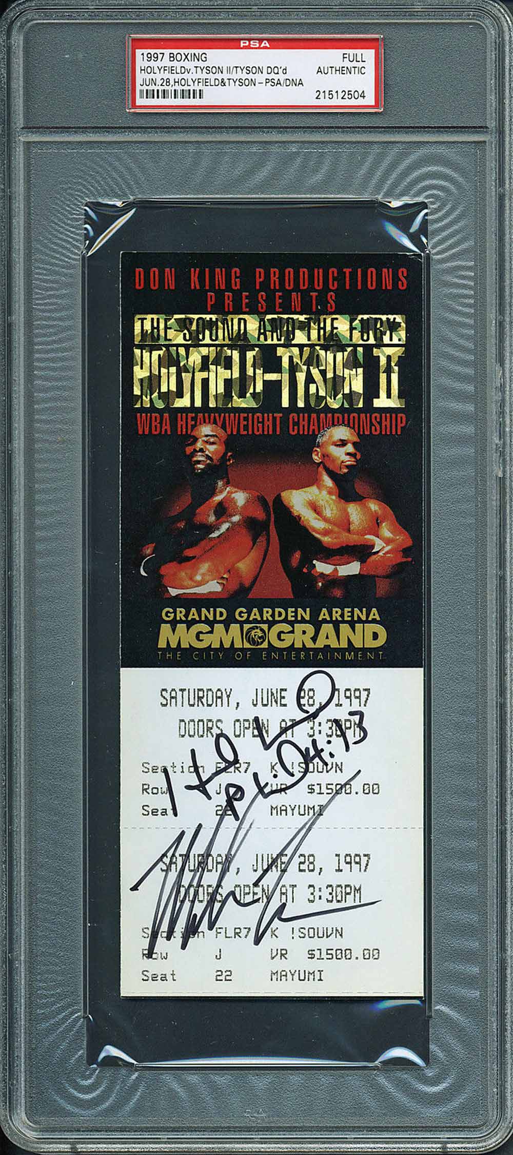 Lot Detail Mike Tyson & Evander Holyfield RARE Signed "Tyson