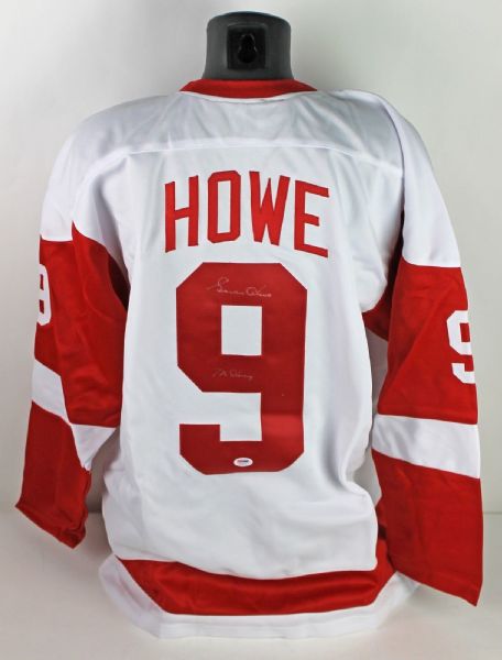 Gordie Howe Signed Red Wings Jersey w/ "Mr. Hockey" Inscription (PSA/DNA)