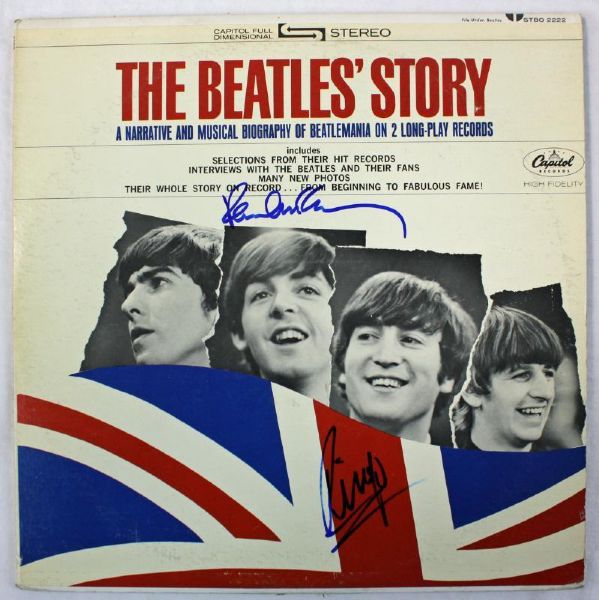 The Beatles: Paul McCartney & Ringo Starr Rare Dual Signed Album - "The Beatles Story" (PSA/DNA)